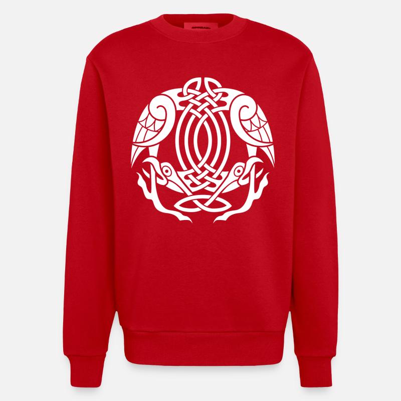 Aigle celte blanc - Sweat bio épais oversize fabriqué en UE - rouge