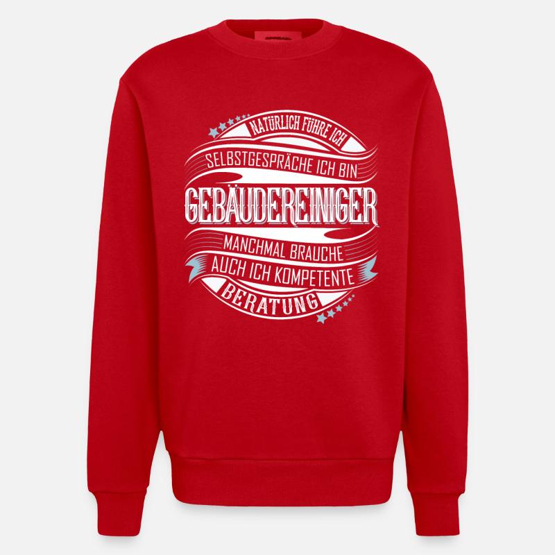 Gebäudereiniger - Heavyweight Oversized Organic Crew Neck Made in EU - Rot