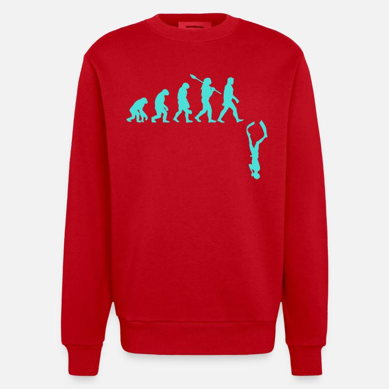 Évolution de l’apnée - Sweat bio épais oversize fabriqué en UE - rouge