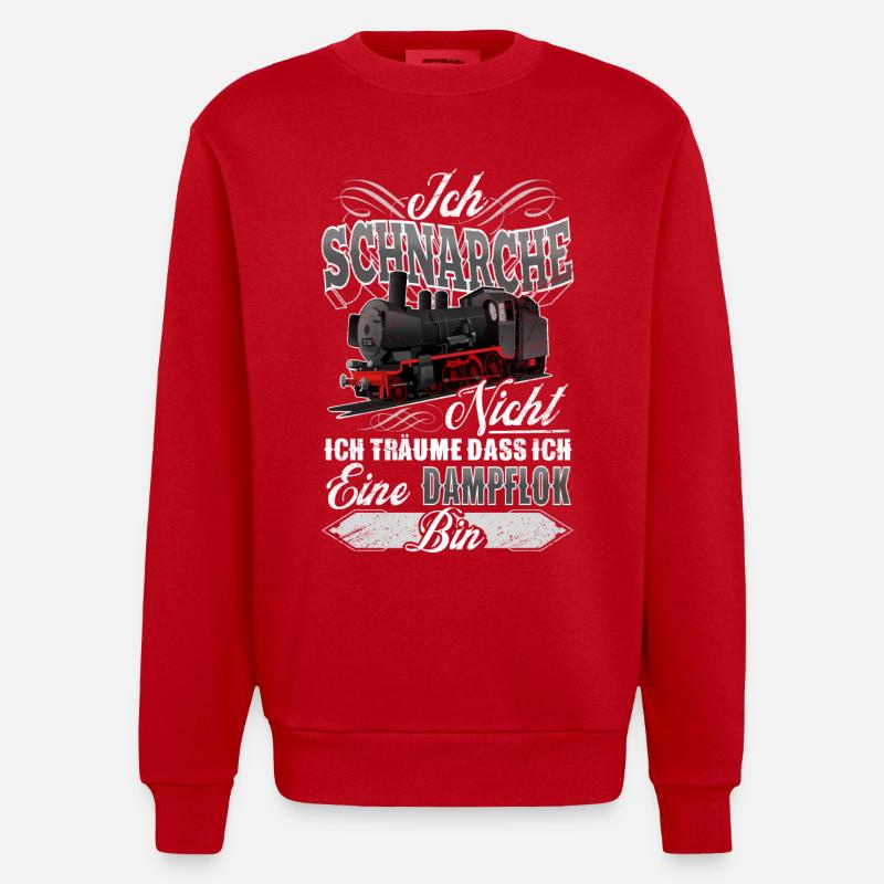 Dampflok Schnarchen - Heavyweight Oversized Organic Crew Neck Made in EU - Rot