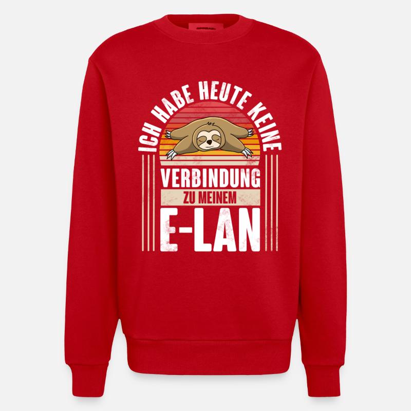Faultier E-Lan - Heavyweight Oversized Organic Crew Neck Made in EU - Rot