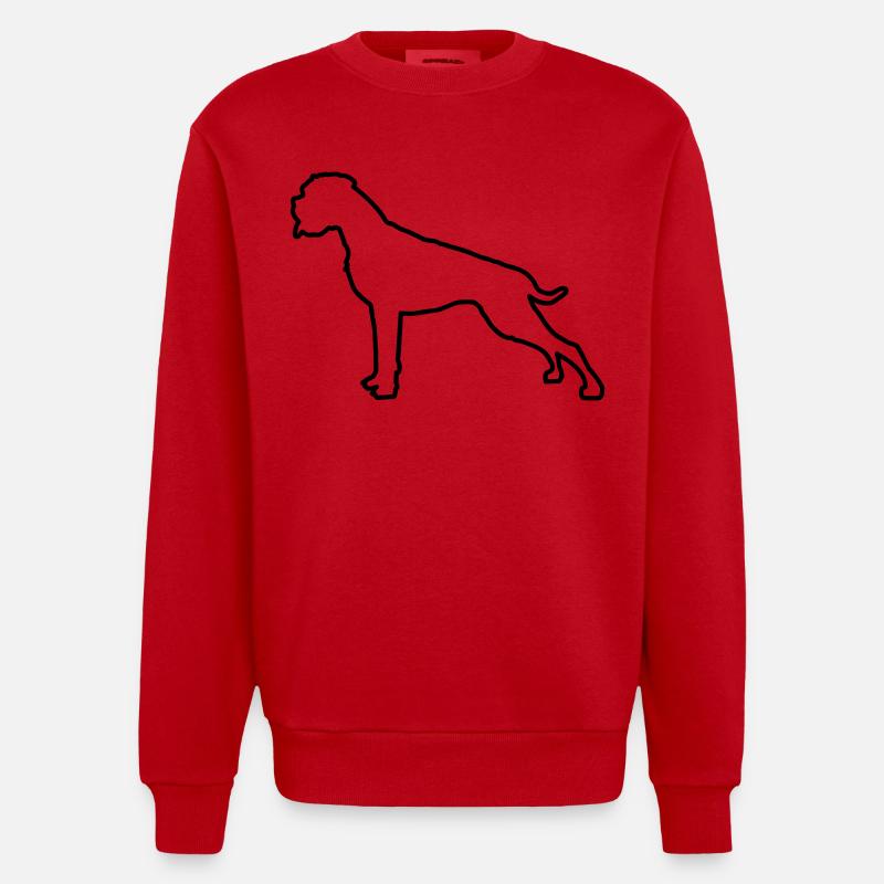 Boxer Umriss - Heavyweight Oversized Organic Crew Neck Made in EU - Rot