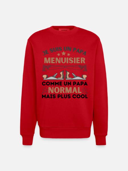 PAPA MENUISIER NORMAL - Sweat bio épais oversize fabriqué en UE - rouge