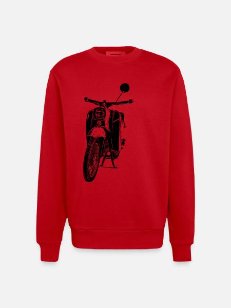 Schwalbe Moped - Heavyweight Oversized Organic Crew Neck Made in EU - red