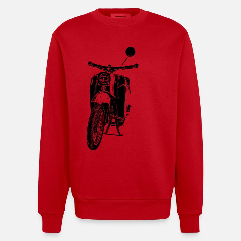 Cyclomoteur Schwalbe - Sweat bio épais oversize fabriqué en UE - rouge