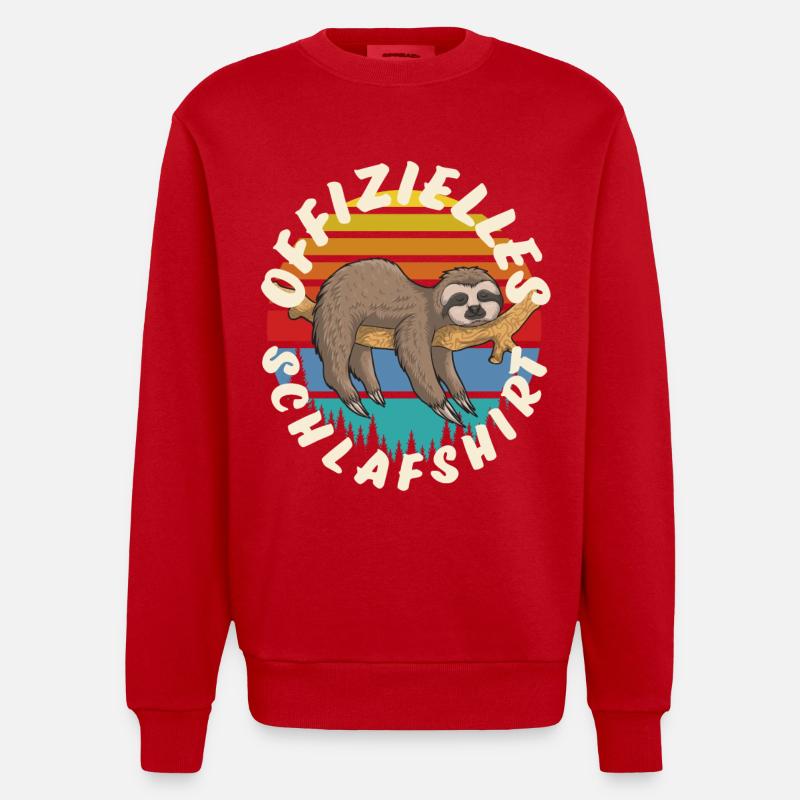 Faultier - Heavyweight Oversized Organic Crew Neck Made in EU - Rot