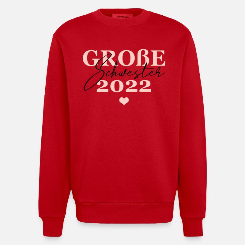 Große Schwester 2022 - Heavyweight Oversized Organic Crew Neck Made in EU - Rot
