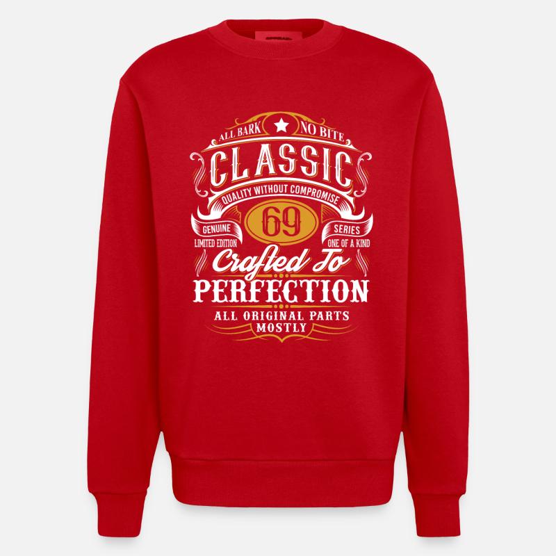 69e anniversaire - Sweat bio épais oversize fabriqué en UE - rouge