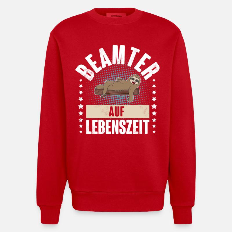 Beamter auf Lebenszeit - Heavyweight Oversized Organic Crew Neck Made in EU - Rot