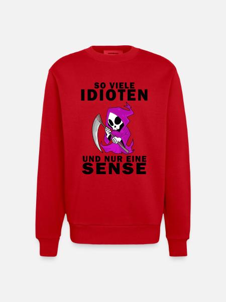 Sensenmann Damen Sarkastisch Provokation - Heavyweight Oversized Organic Crew Neck Made in EU - Rot