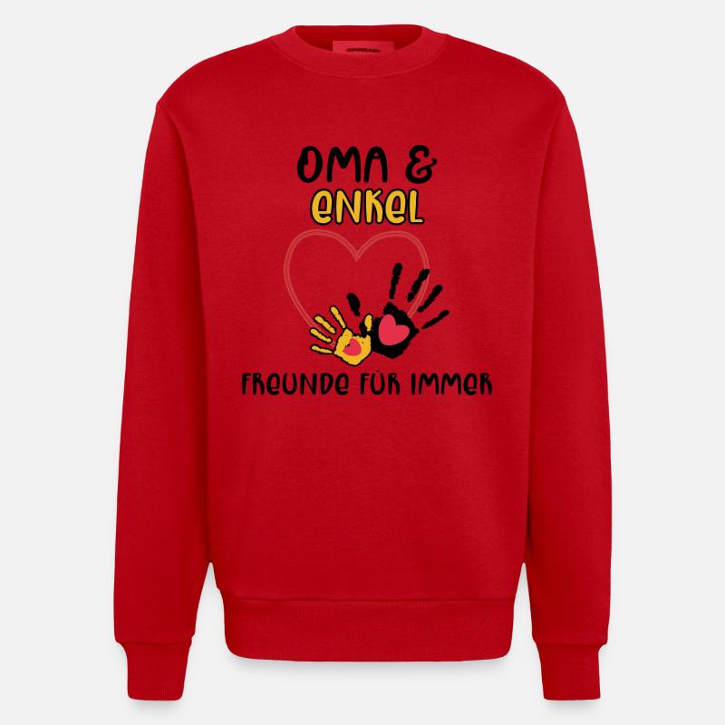 Großmutter Enkel Statement Oma - Heavyweight Oversized Organic Crew Neck Made in EU - Rot