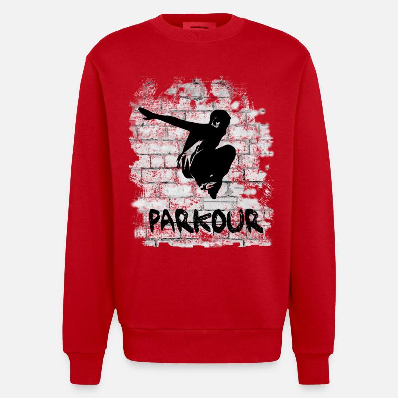 Parkour - Sweat bio épais oversize fabriqué en UE - rouge
