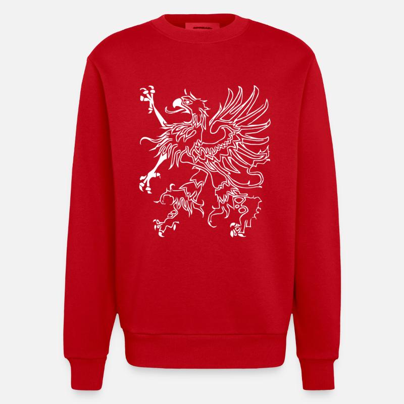 Vorpommern Greif - Heavyweight Oversized Organic Crew Neck Made in EU - Rot