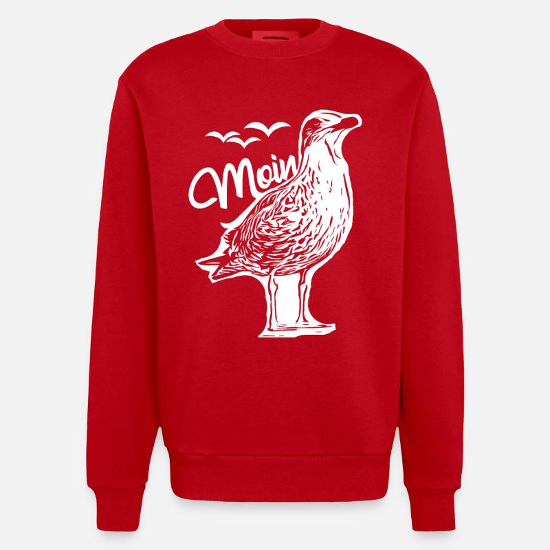 Moin - Möwe - Heavyweight Oversized Organic Crew Neck Made in EU - Rot