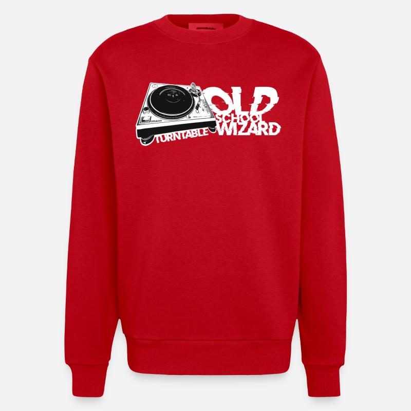 Platine DJ Old School Wizard - Sweat bio épais oversize fabriqué en UE - rouge