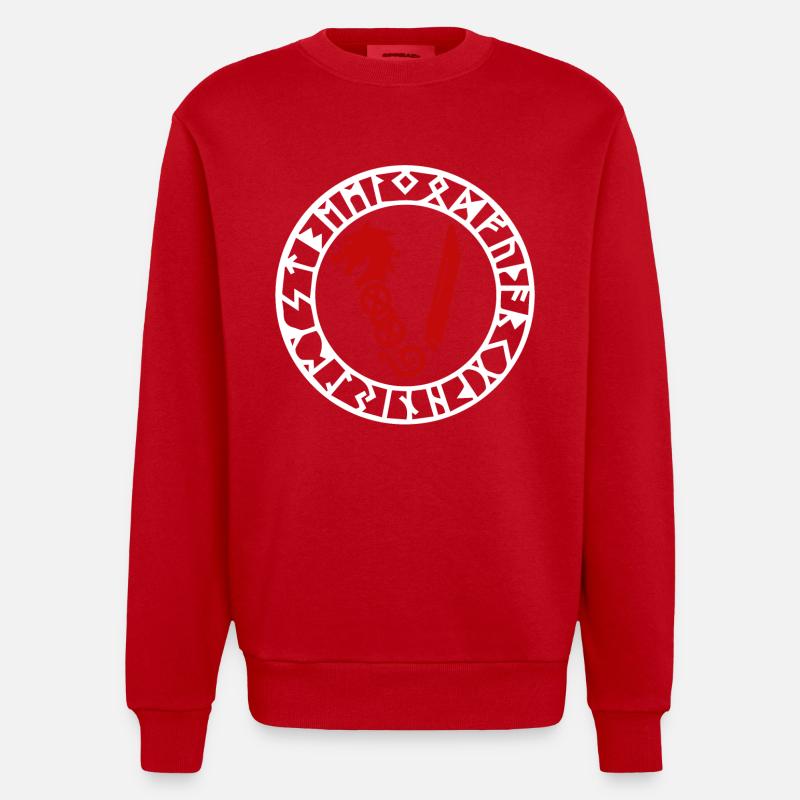 Symbol Der Wikinger - Heavyweight Oversized Organic Crew Neck Made in EU - Rot