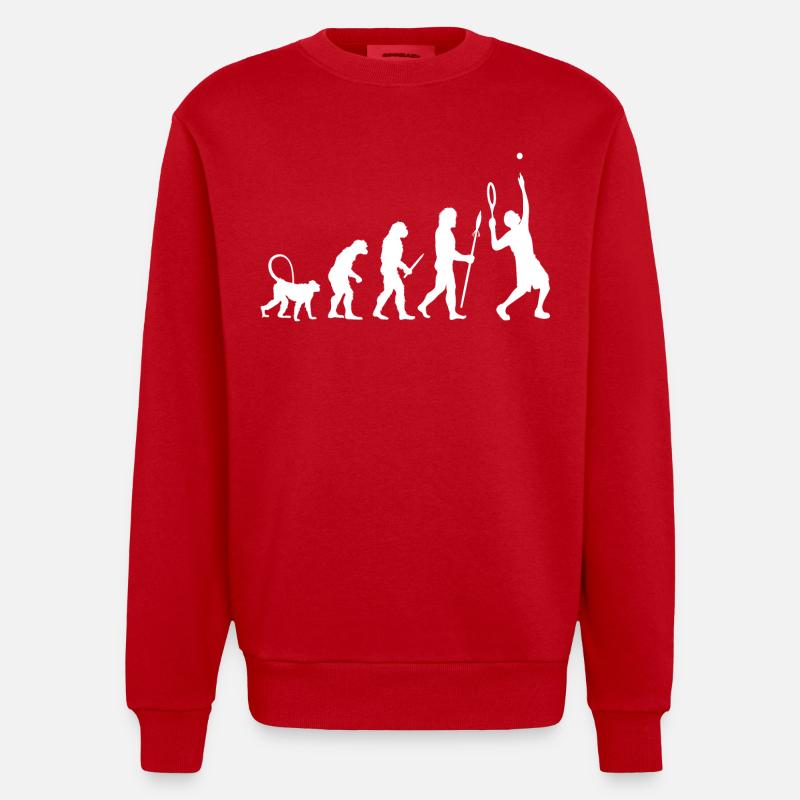 Évolution du tennis - Sweat bio épais oversize fabriqué en UE - rouge