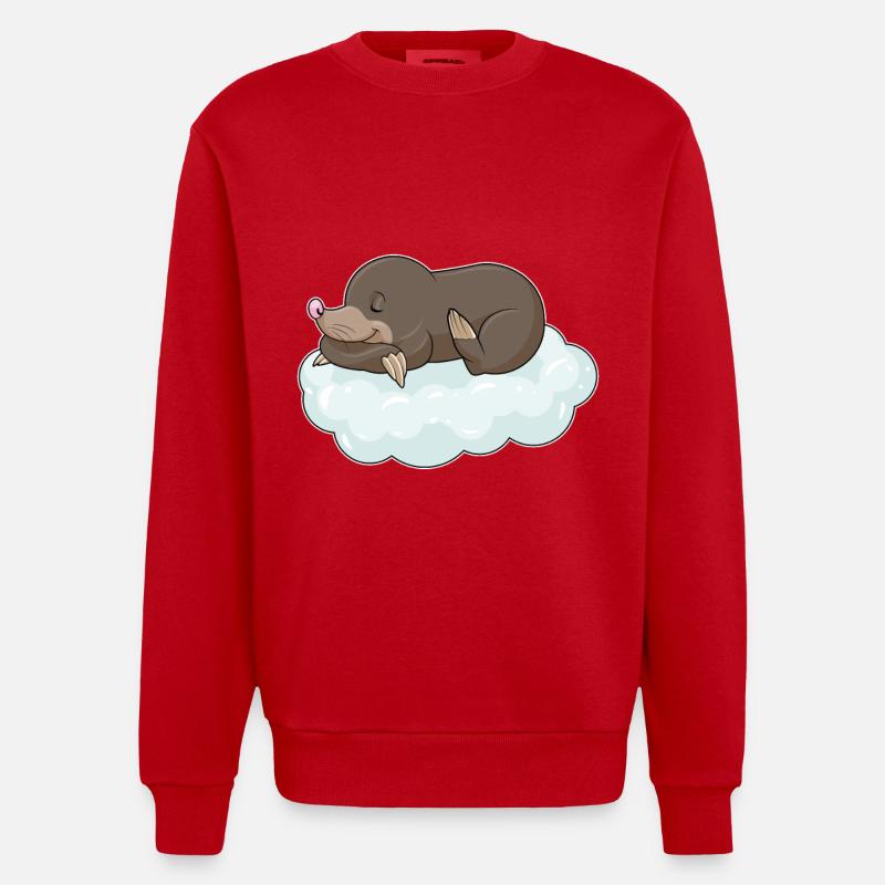 Taupe sur les nuages - Sweat bio épais oversize fabriqué en UE - rouge