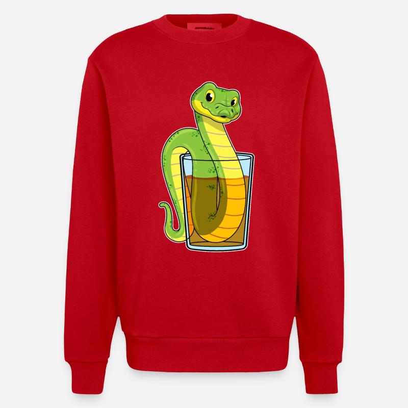 Serpent au jus - Sweat bio épais oversize fabriqué en UE - rouge