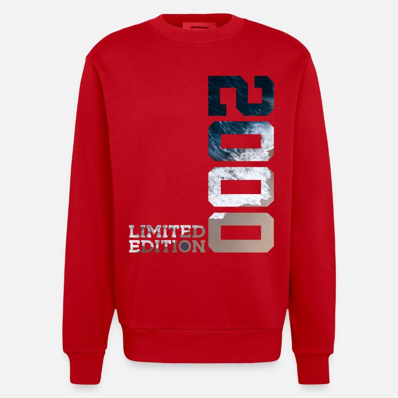26TH ANNIVERSARY LIMITED EDITION 2000 - Heavyweight Oversized Organic Crew Neck Made in EU - red