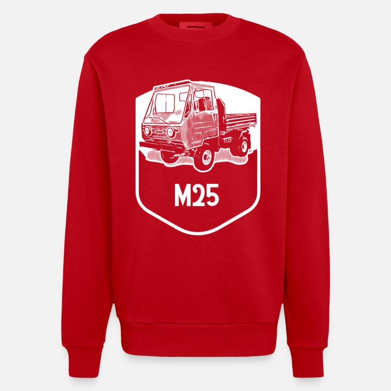 Multicar M25 - GDR - Classic - Heavyweight Oversized Organic Crew Neck Made in EU - red