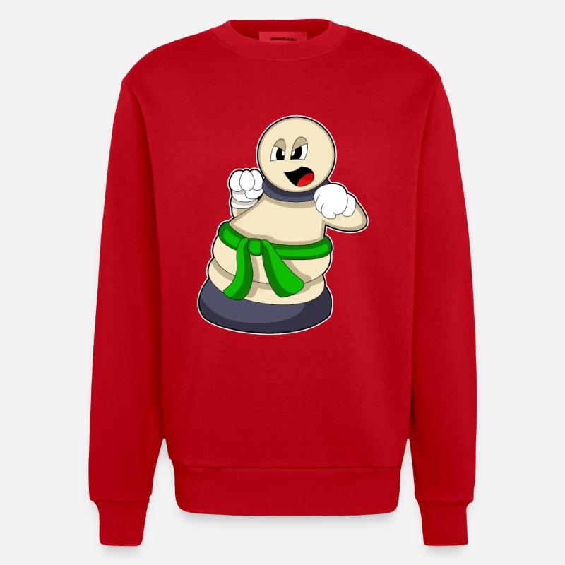 Schachfigur Bauer beim Schach - Heavyweight Oversized Organic Crew Neck Made in EU - Rot