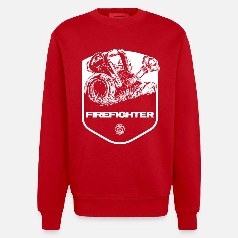 Pompier - Sweat bio épais oversize fabriqué en UE - rouge
