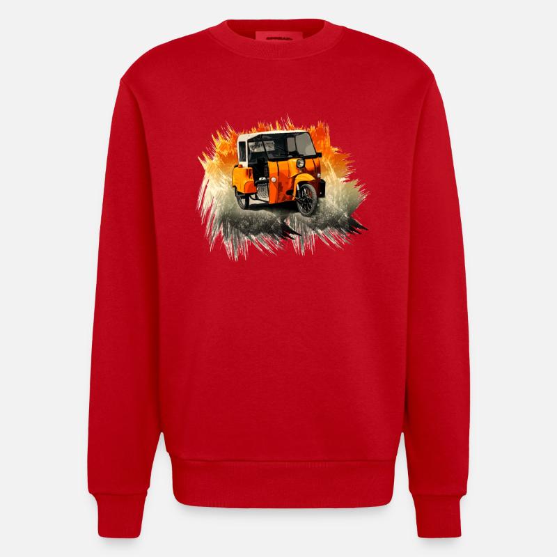 Krause Duo DDR Cyclomoteur - Sweat bio épais oversize fabriqué en UE - rouge