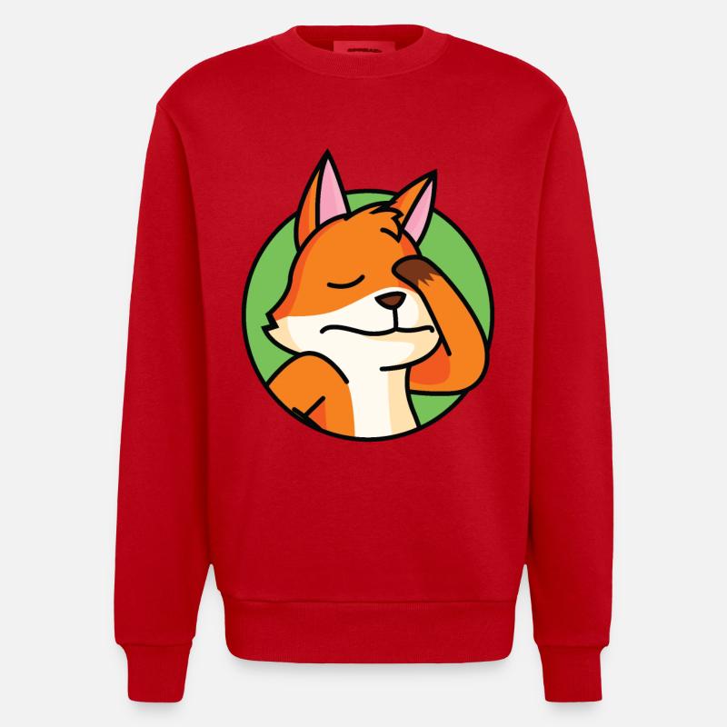 Facepalm Fox - Sweat bio épais oversize fabriqué en UE - rouge