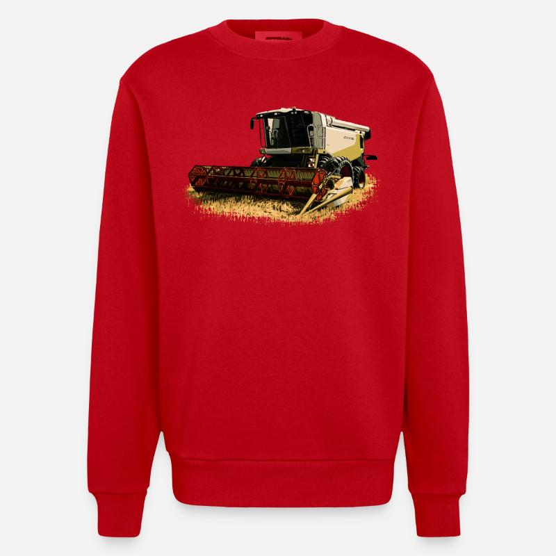 Claas Moissonneuse-batteuse Lexion 550 - Sweat bio épais oversize fabriqué en UE - rouge