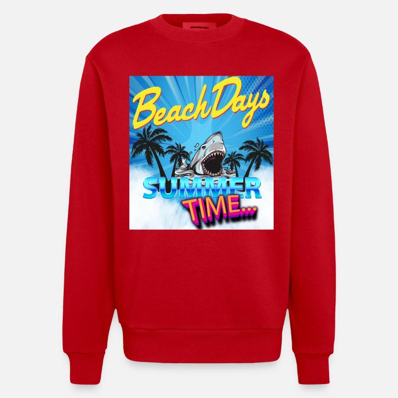 Sommerzeit - Heavyweight Oversized Organic Crew Neck Made in EU - Rot