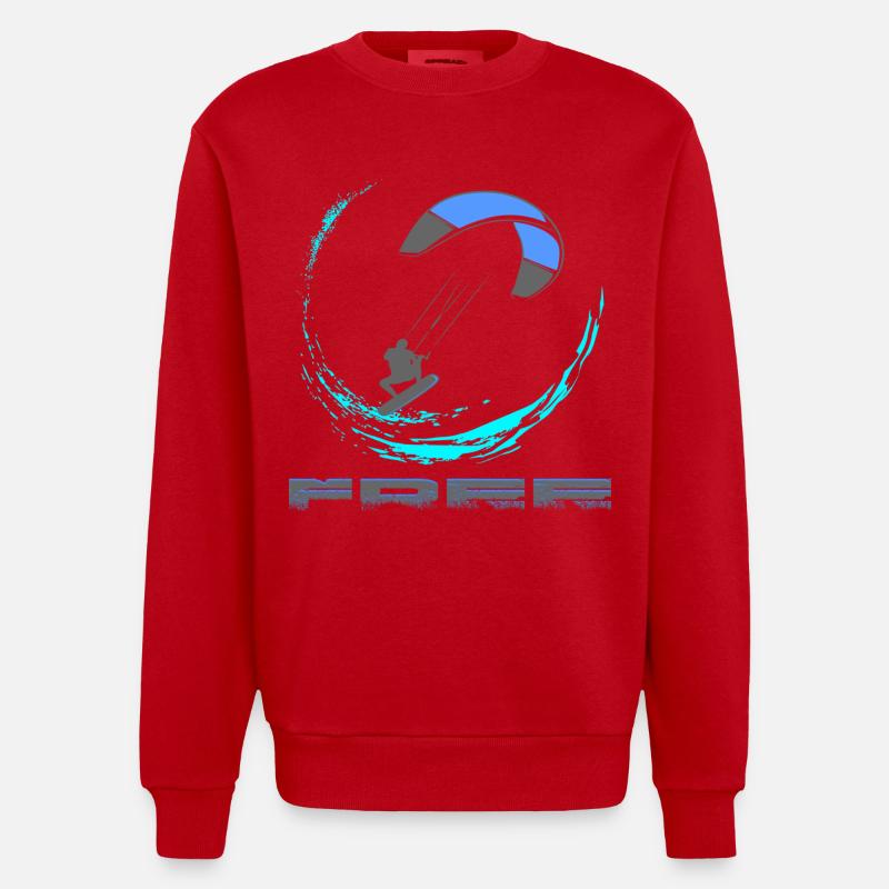 Kitesurf - Heavyweight Oversized Organic Crew Neck Made in EU - Rot