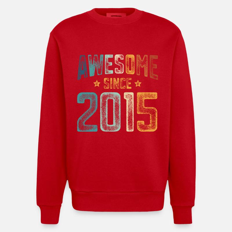 2015 Naissance Année de naissance - Sweat bio épais oversize fabriqué en UE - rouge