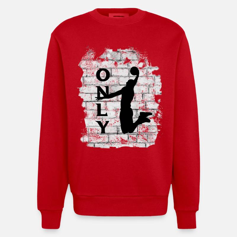 BASKET-BALL - Sweat bio épais oversize fabriqué en UE - rouge
