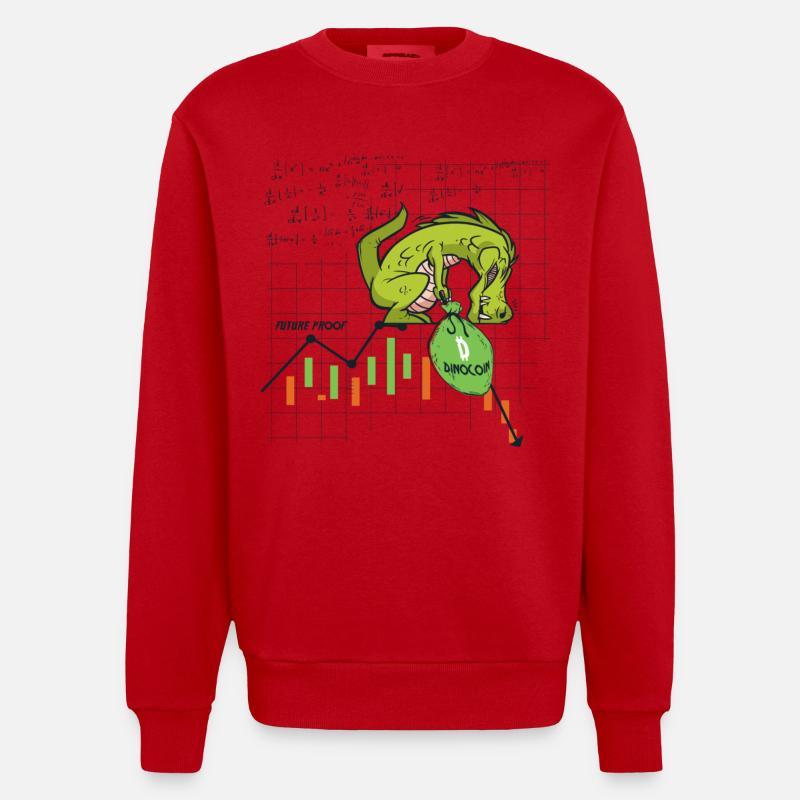 Dinocoin à l’épreuve du temps ? - Sweat bio épais oversize fabriqué en UE - rouge