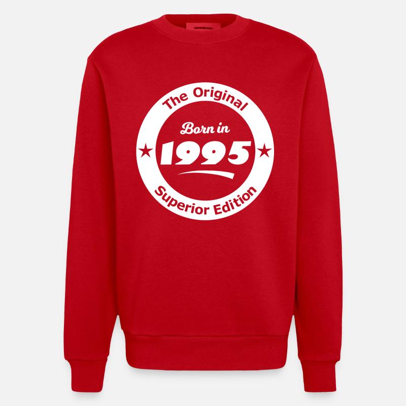 Année de naissance 1995 - Sweat bio épais oversize fabriqué en UE - rouge