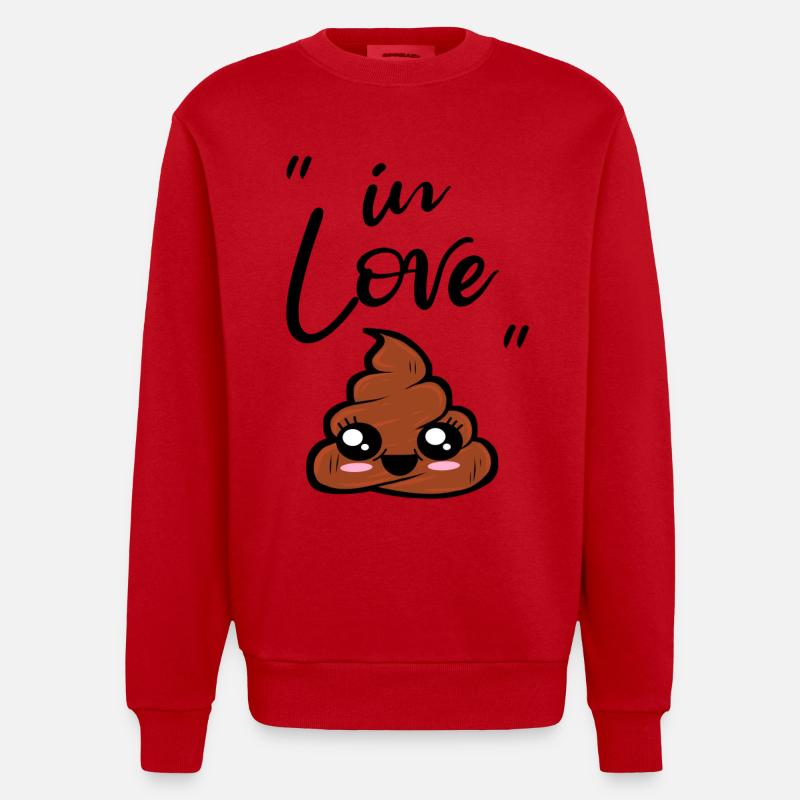 caca kawaii - Sweat bio épais oversize fabriqué en UE - rouge