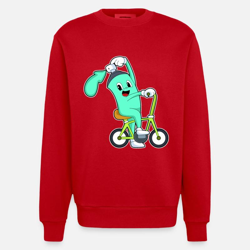 Bombe aérosol avec vélo - Sweat bio épais oversize fabriqué en UE - rouge