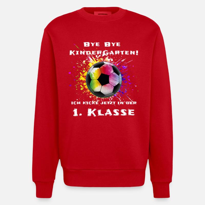 Fußball 1. Klasse - Heavyweight Oversized Organic Crew Neck Made in EU - Rot