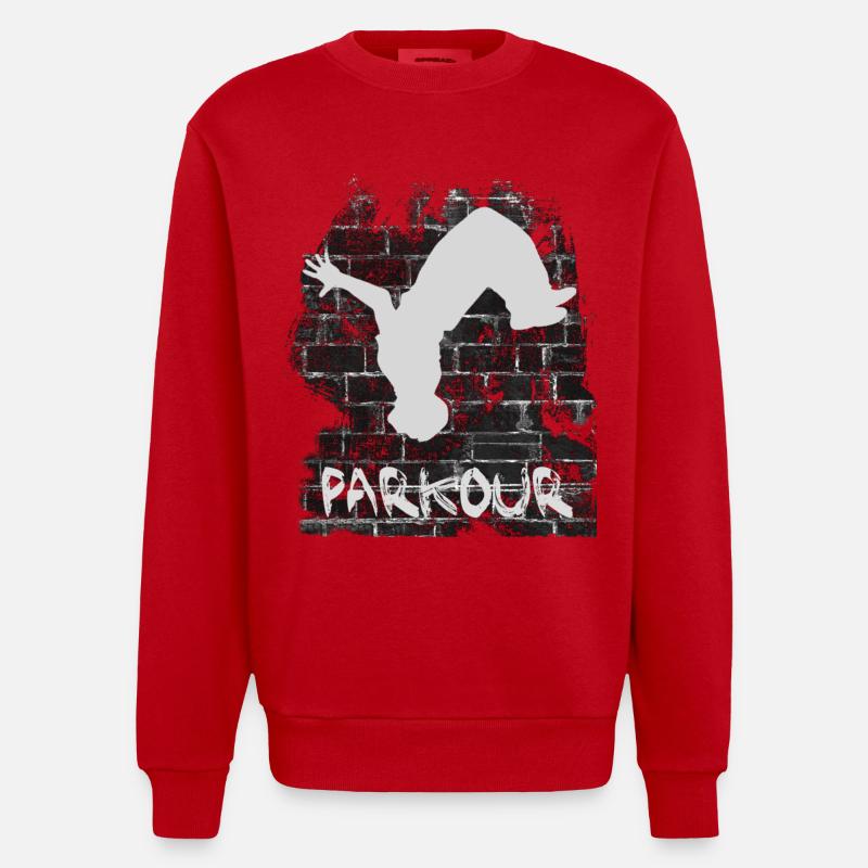 Parkour - Heavyweight Oversized Organic Crew Neck Made in EU - red
