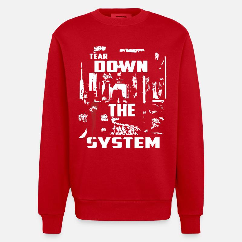 Détruire le système - Sweat bio épais oversize fabriqué en UE - rouge