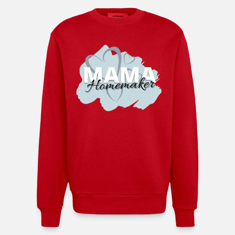 Mama Homemaker - Heavyweight Oversized Organic Crew Neck Made in EU - Rot