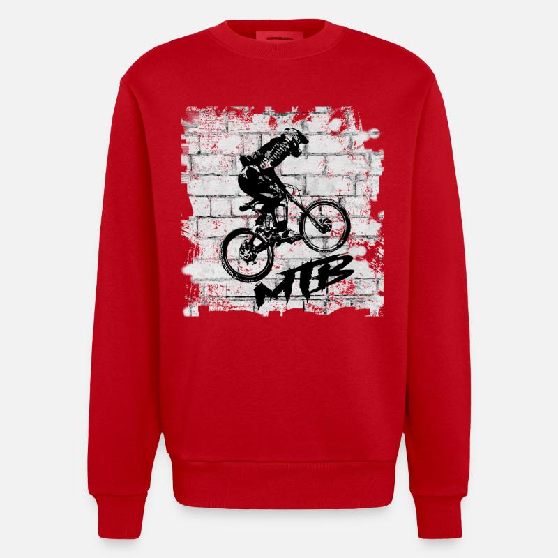 Vélo VTT - Sweat bio épais oversize fabriqué en UE - rouge