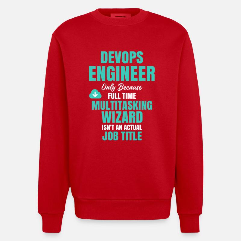 DevOps Engineer Multitasking-Assistent - Heavyweight Oversized Organic Crew Neck Made in EU - Rot