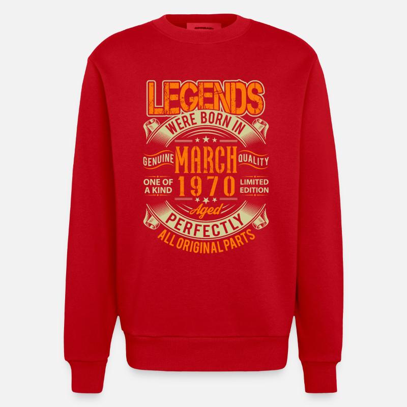 1970 Mars Anniversaire Légende - Sweat bio épais oversize fabriqué en UE - rouge