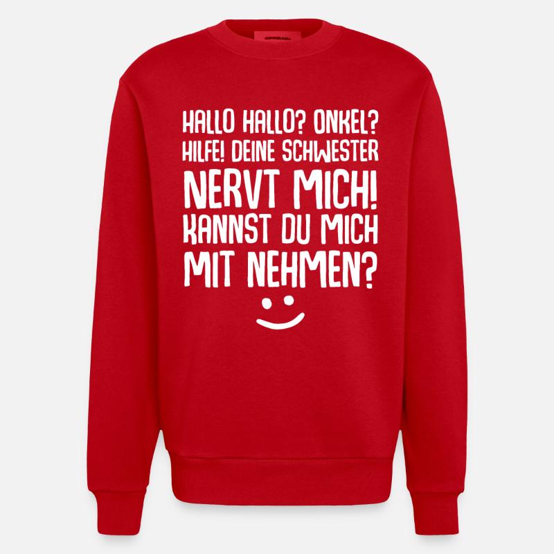 Onkel Nichte Neffe - Heavyweight Oversized Organic Crew Neck Made in EU - Rot