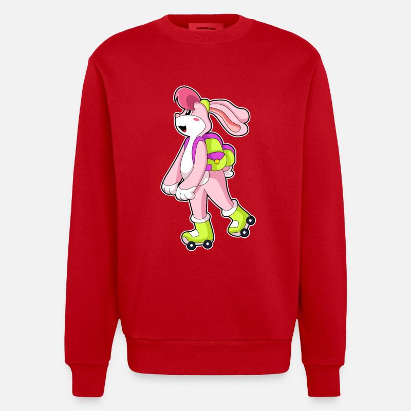 Patins à roulettes Rabbit - Sweat bio épais oversize fabriqué en UE - rouge