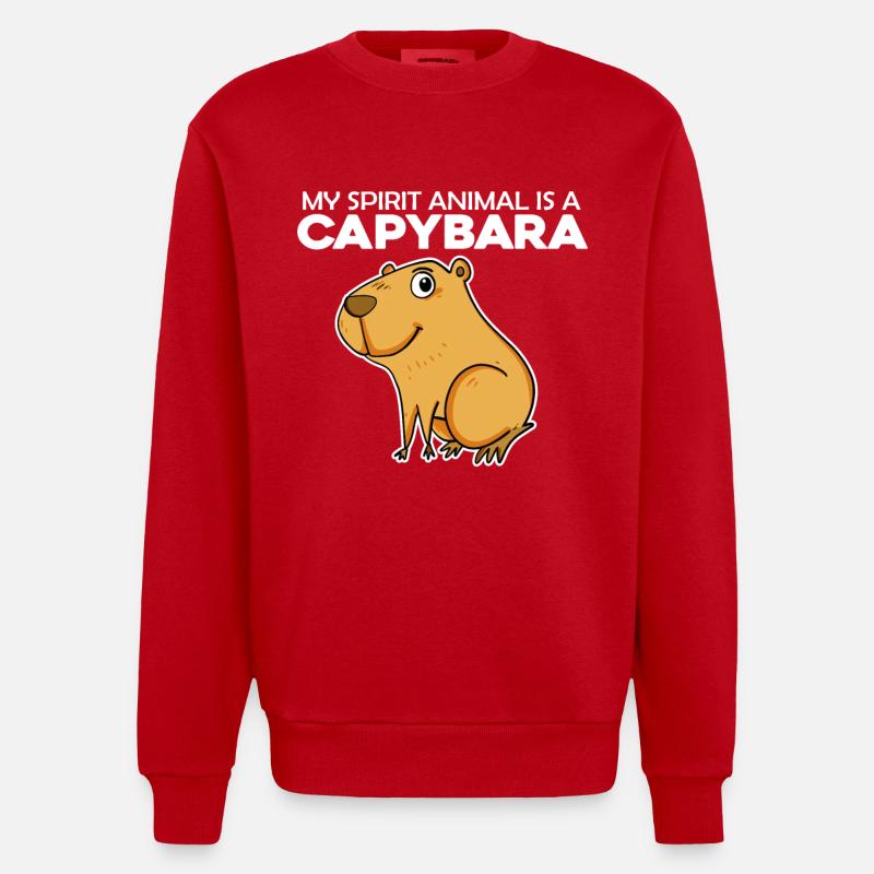 Capybara Wasserschwein - Sweat bio épais oversize fabriqué en UE - rouge