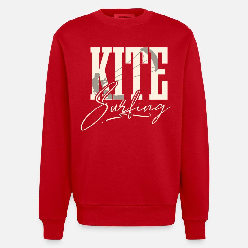 Kitesurfen Kitesurfer Kiteboard Kitesurf - Sweat bio épais oversize fabriqué en UE - rouge