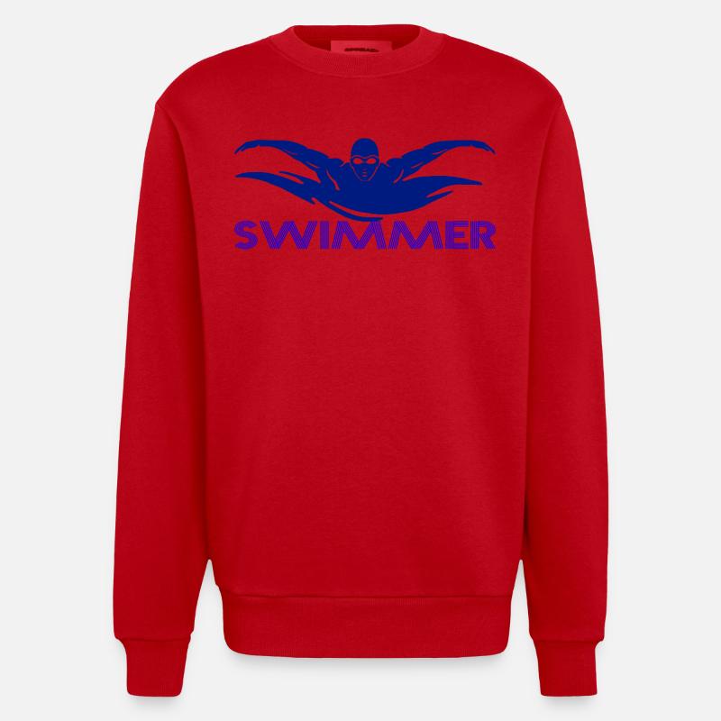 Nageur - Sweat bio épais oversize fabriqué en UE - rouge
